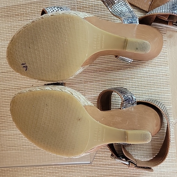 Stuart Weitzman Metal Mesh Platform Wedge Sandals sz8 - Picture 7 of 10